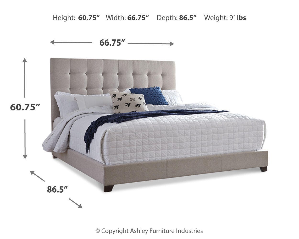 Dolante Upholstered Bed, Dresser, Mirror and Nightstand