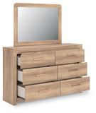 Kinlanni Upholstered Platform Bed, Dresser and Mirror