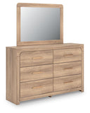 Kinlanni Upholstered Platform Bed, Dresser and Mirror