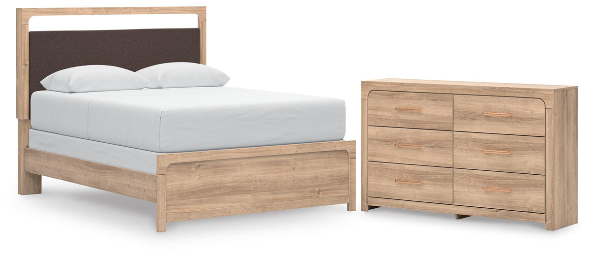Kinlanni Upholstered Panel Bed and Dresser