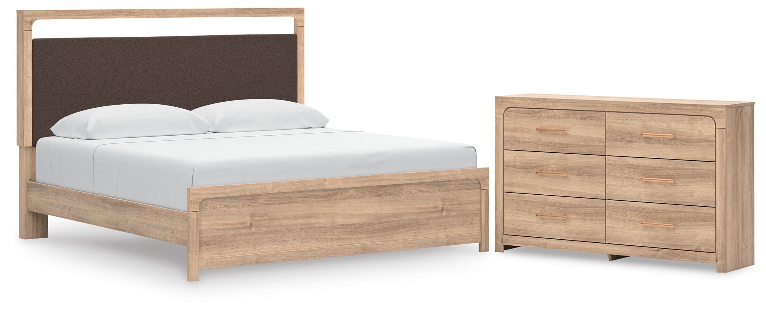 Kinlanni Upholstered Platform Bed and Dresser