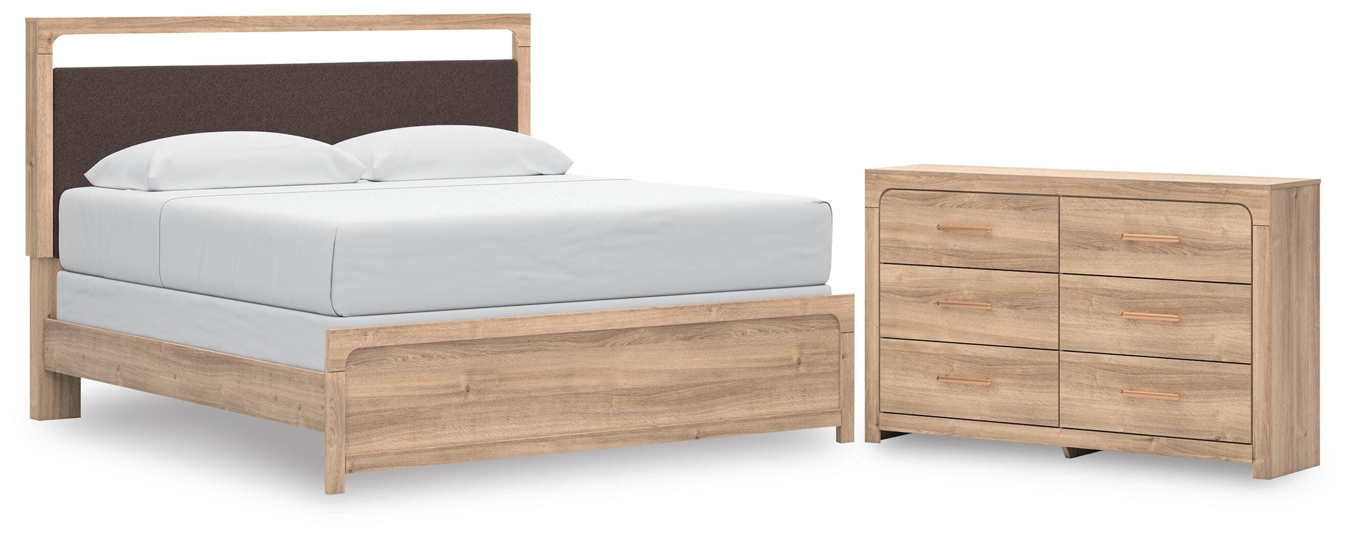 Kinlanni Upholstered Panel Bed and Dresser