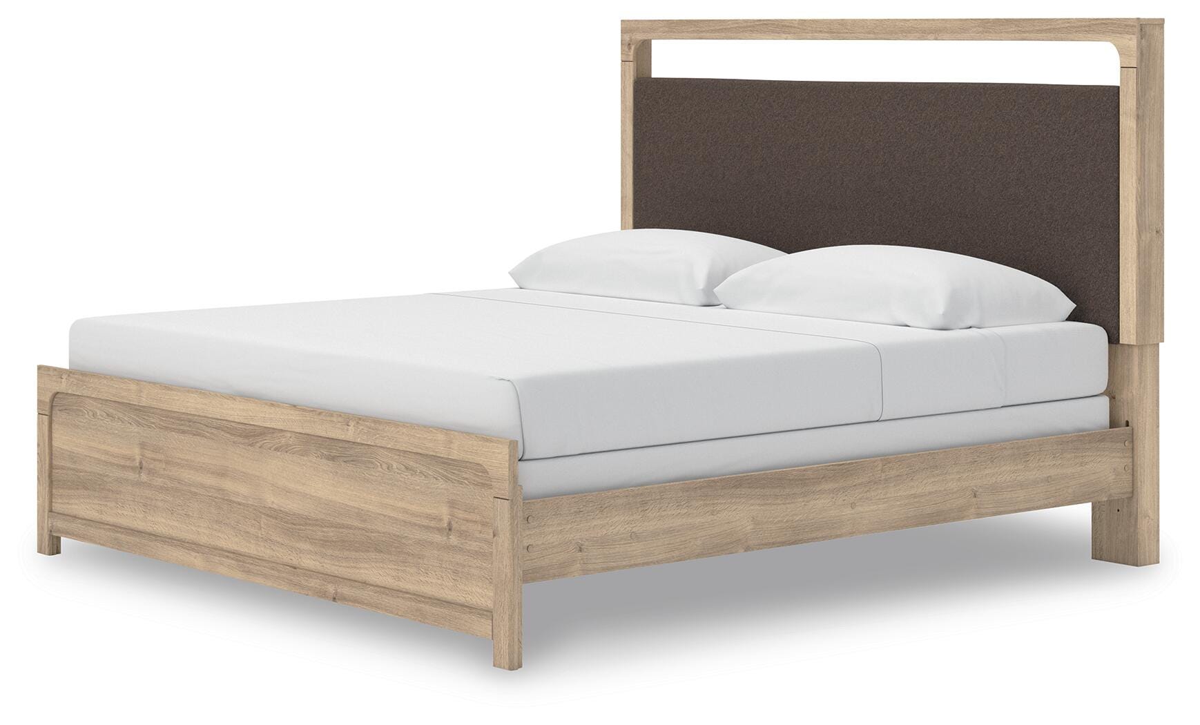 Kinlanni Upholstered Panel Bed, Dresser and Chest