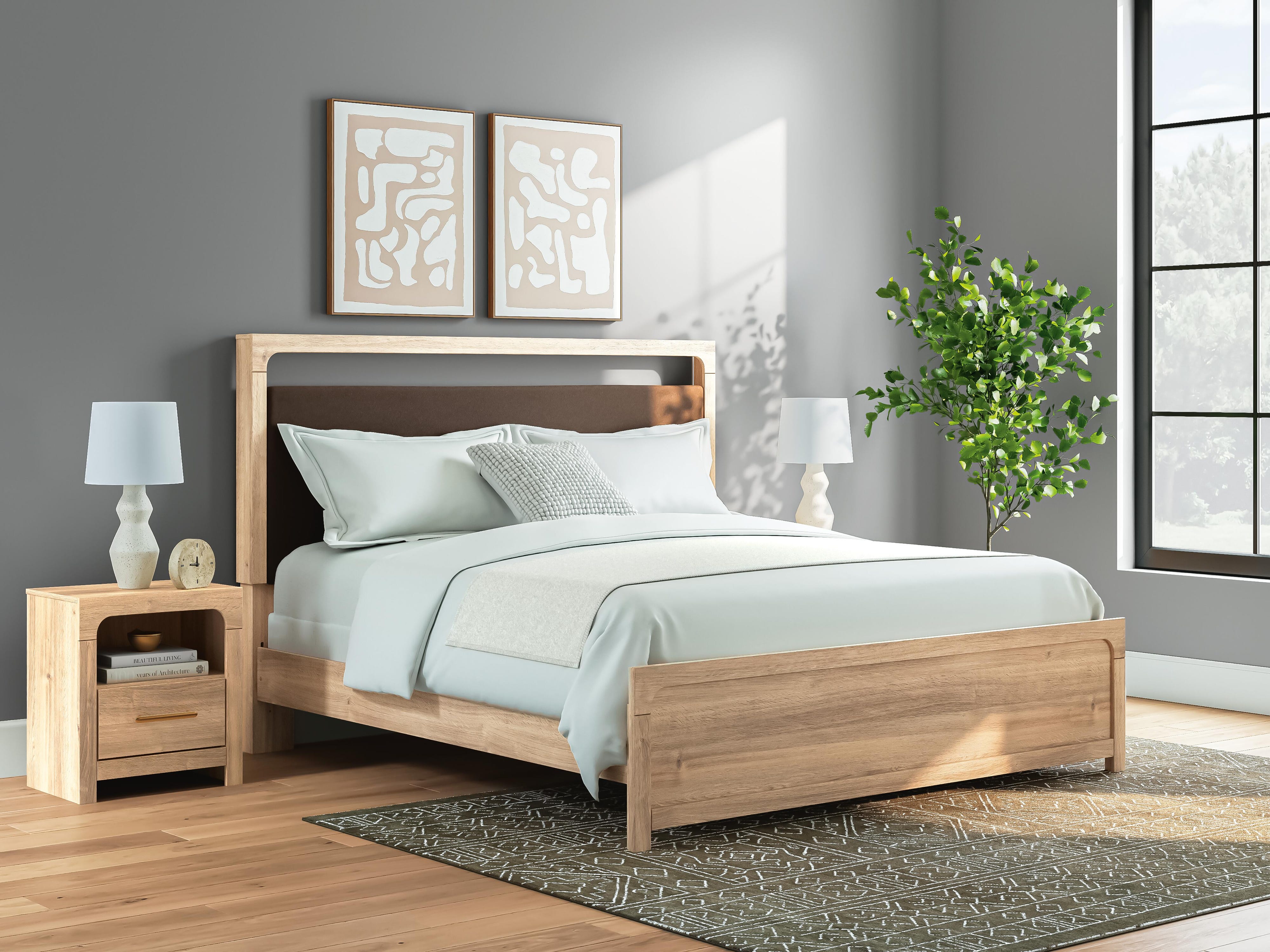 Kinlanni Upholstered Panel Bed and Dresser