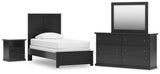 Maribel Panel Bed, Dresser, Mirror and Nightstand