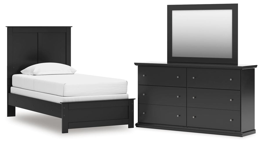 Maribel Panel Bed, Dresser and Mirror