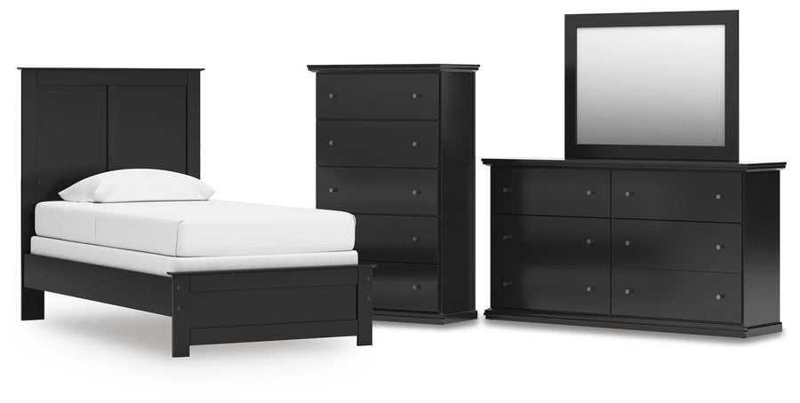 Maribel Panel Bed, Dresser, Mirror and Chest