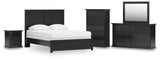 Maribel Panel Bed, Dresser, Mirror, Chest and Nightstand