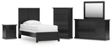 Maribel Panel Bed, Dresser, Mirror, Chest and Nightstand
