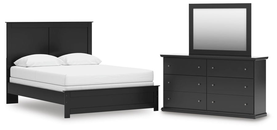 Maribel Panel Bed, Dresser and Mirror