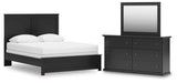 Maribel Panel Bed, Dresser and Mirror