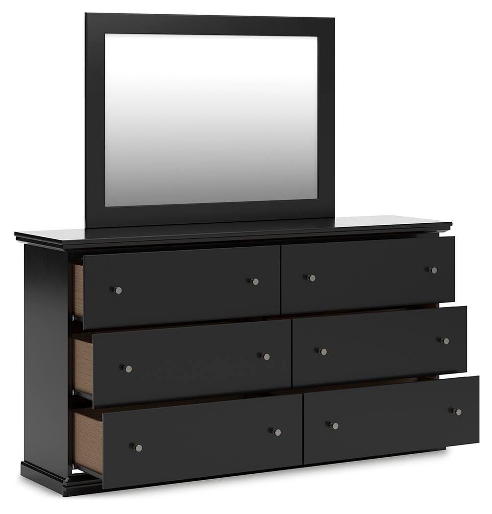 Maribel Panel Bed, Dresser and Mirror