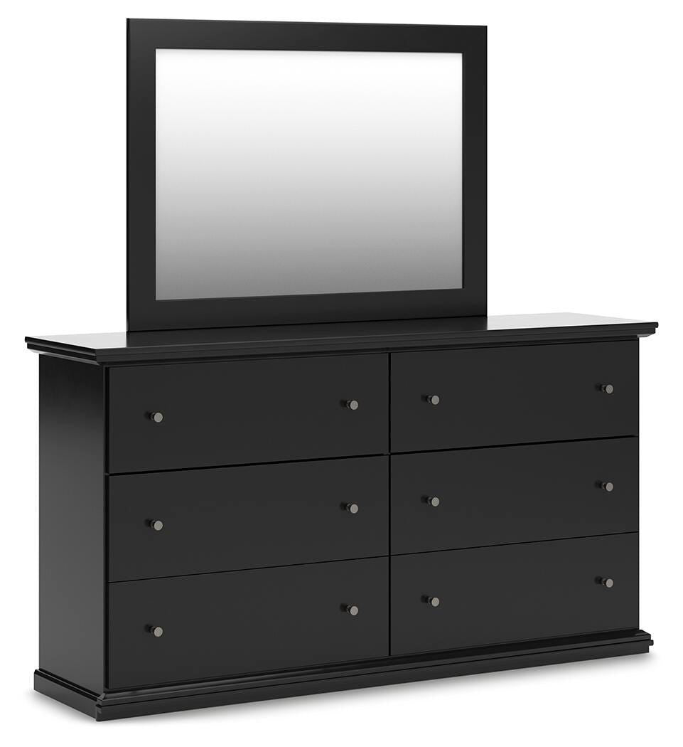 Maribel Panel Bed, Dresser, Mirror and Nightstand