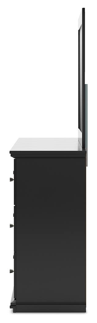 Maribel Panel Bed, Dresser, Mirror and 2 Nightstands