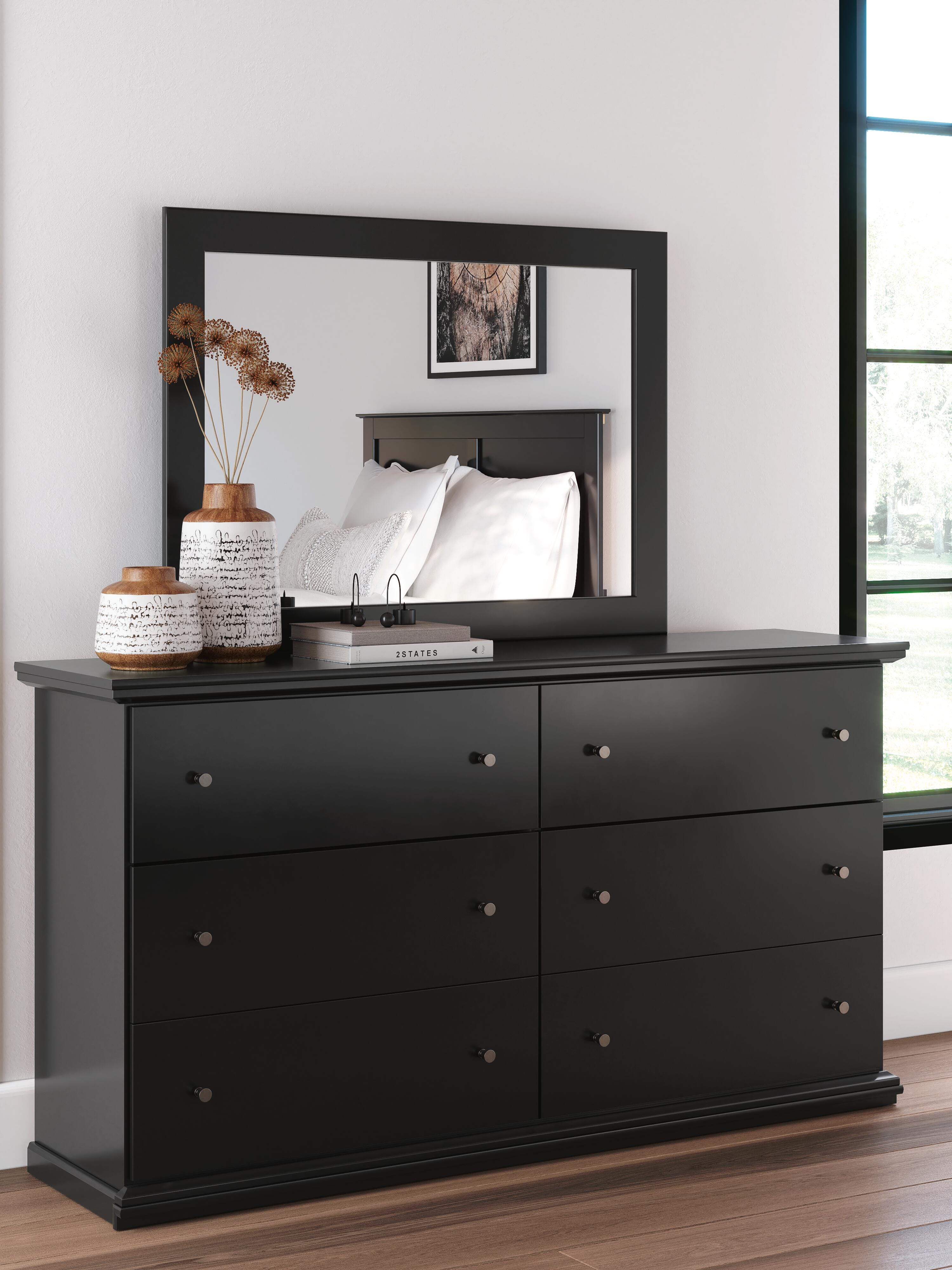 Maribel Panel Bed, Dresser and Mirror