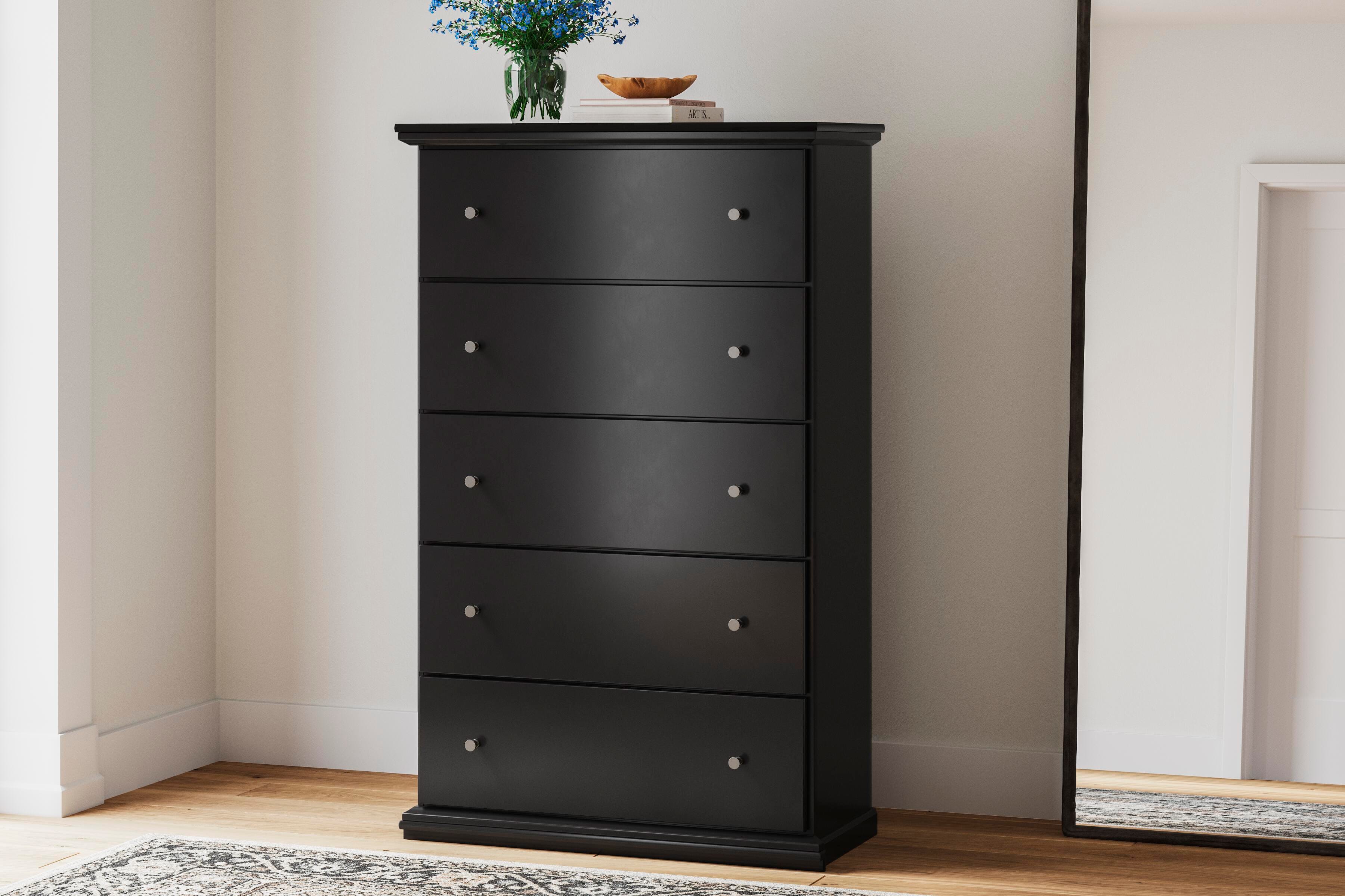 Maribel Panel Bed, Dresser, Mirror, Chest and 2 Nightstands