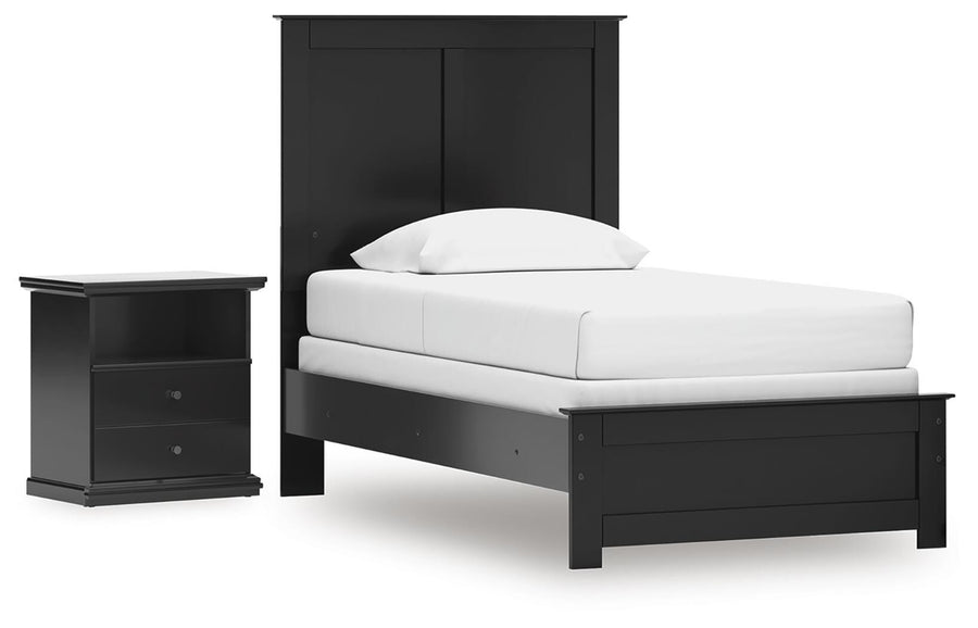 Maribel Panel Bed and Nightstand