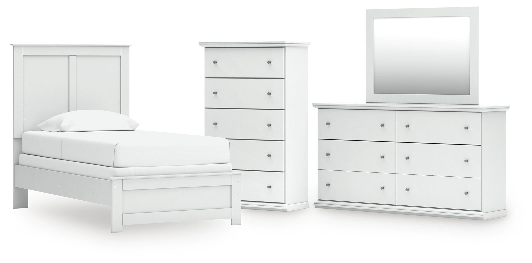 Bostwick Shoals Panel Bed, Dresser, Mirror and Chest