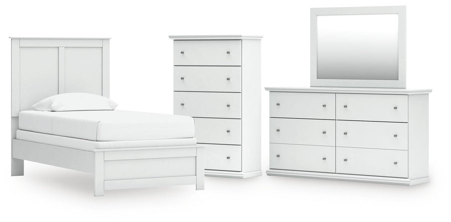 Bostwick Shoals Panel Bed, Dresser, Mirror and Chest