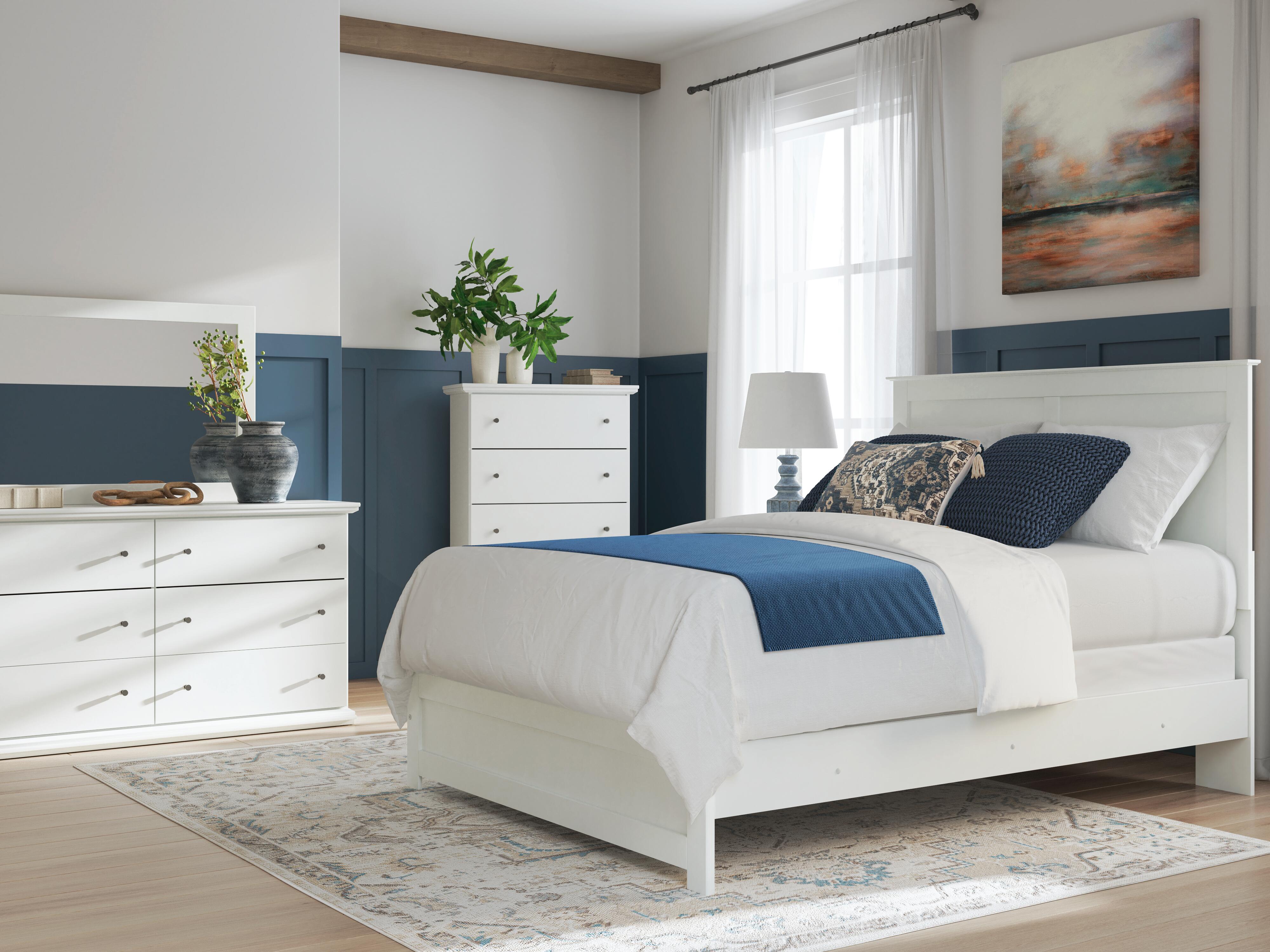 Bostwick Shoals Panel Bed, Dresser, Mirror and Chest