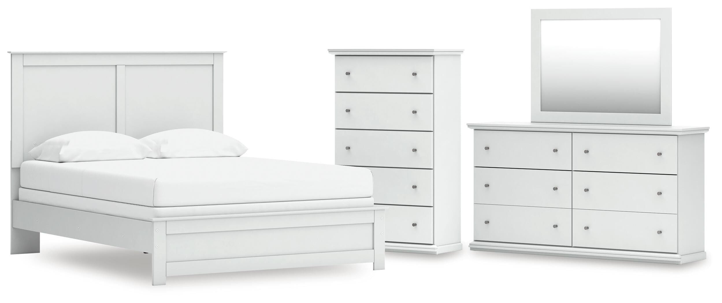Bostwick Shoals Panel Bed, Dresser, Mirror and Chest