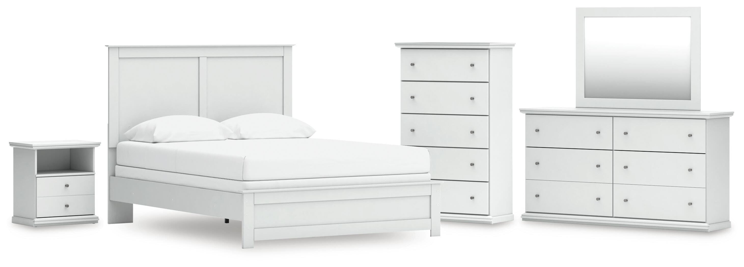 Bostwick Shoals Panel Bed, Dresser, Mirror, Chest and Nightstand
