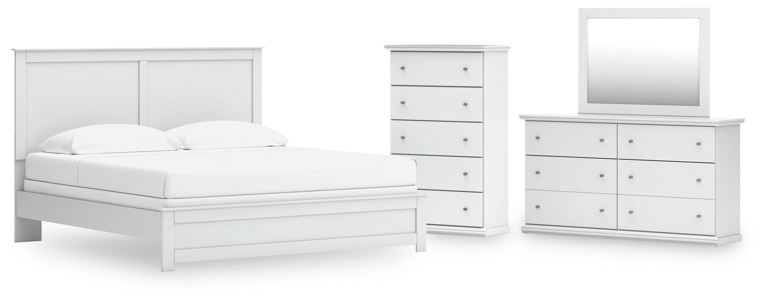 Bostwick Shoals Panel Bed, Dresser, Mirror and Chest