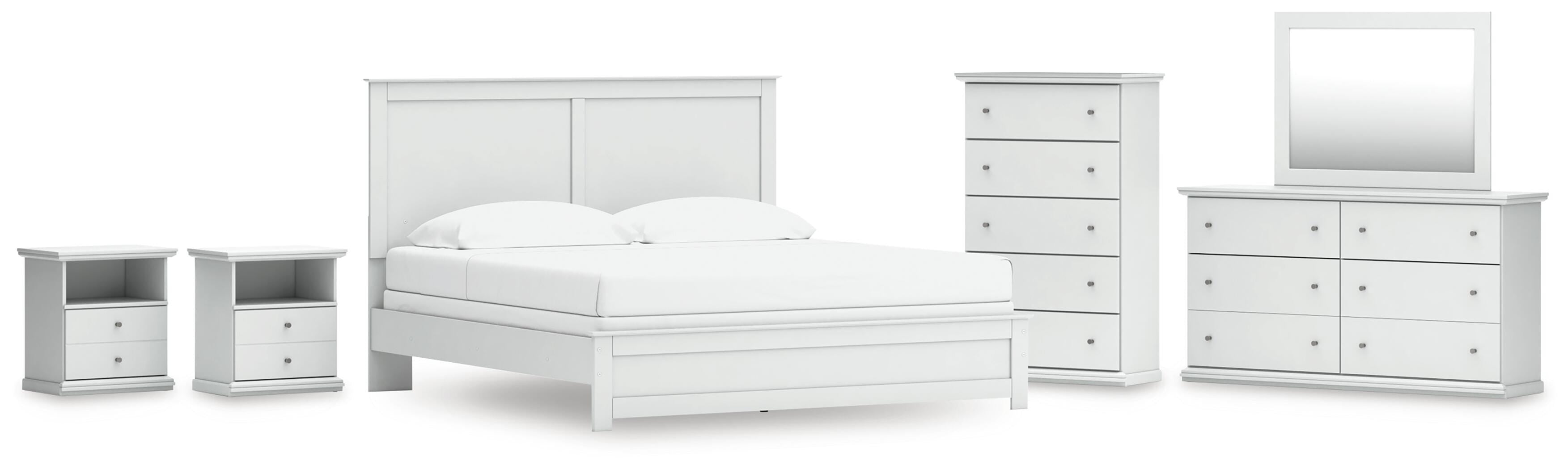 Bostwick Shoals Panel Bed, Dresser, Mirror, Chest and 2 Nightstands