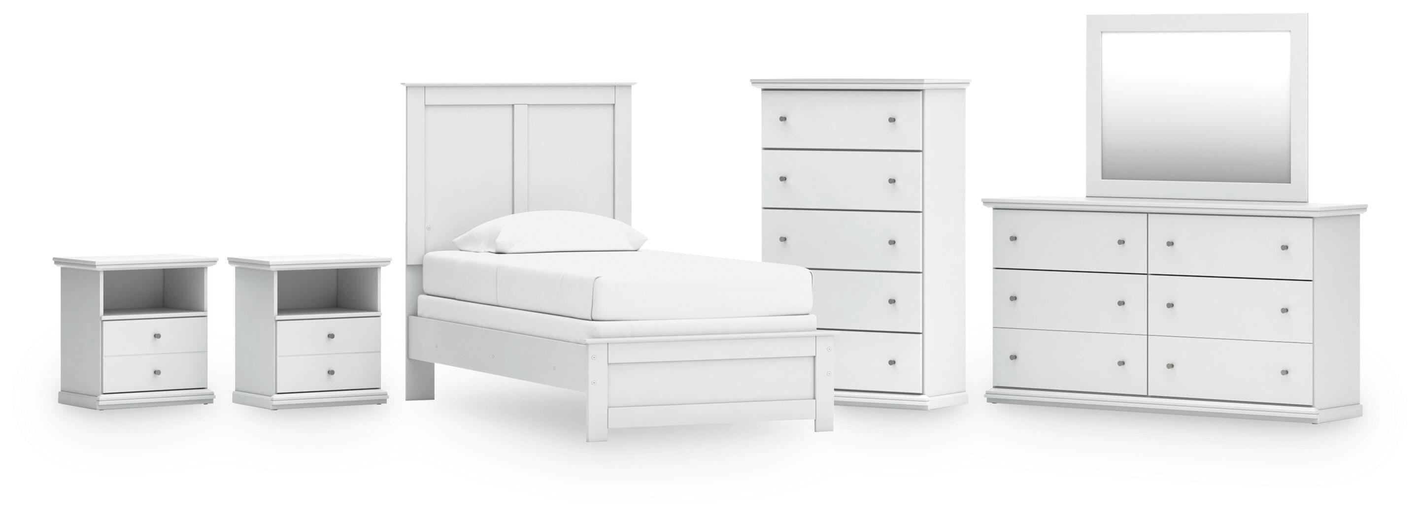 Bostwick Shoals Panel Bed, Dresser, Mirror, Chest and 2 Nightstands