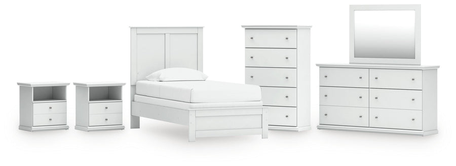 Bostwick Shoals Panel Bed, Dresser, Mirror, Chest and 2 Nightstands