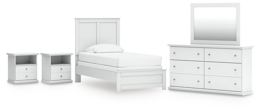 Bostwick Shoals Panel Bed, Dresser, Mirror and 2 Nightstands