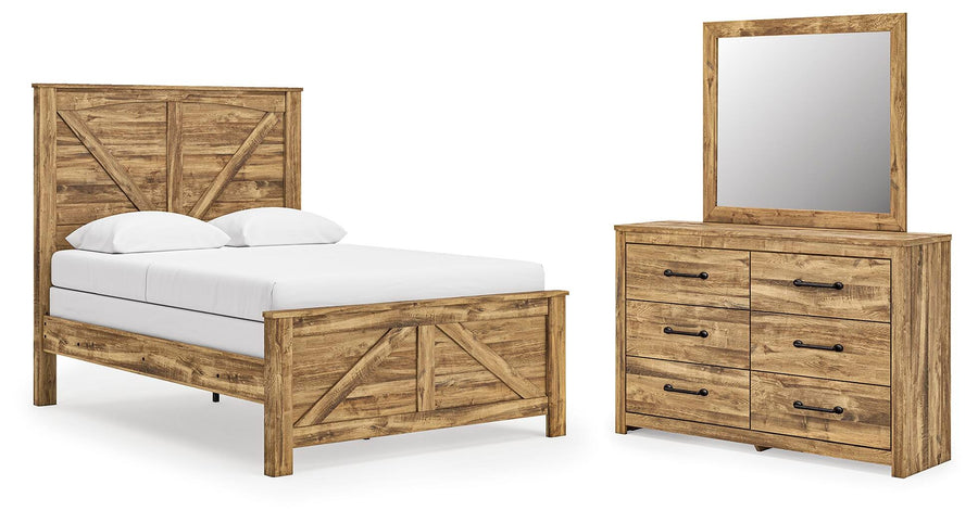 Maystonna Crossbuck Panel Bed, Dresser and Mirror