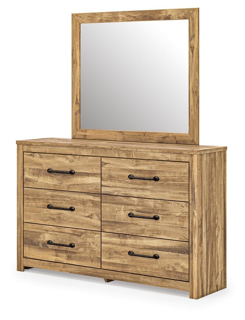 Maystonna Crossbuck Panel Bed, Dresser, Mirror and Nightstand