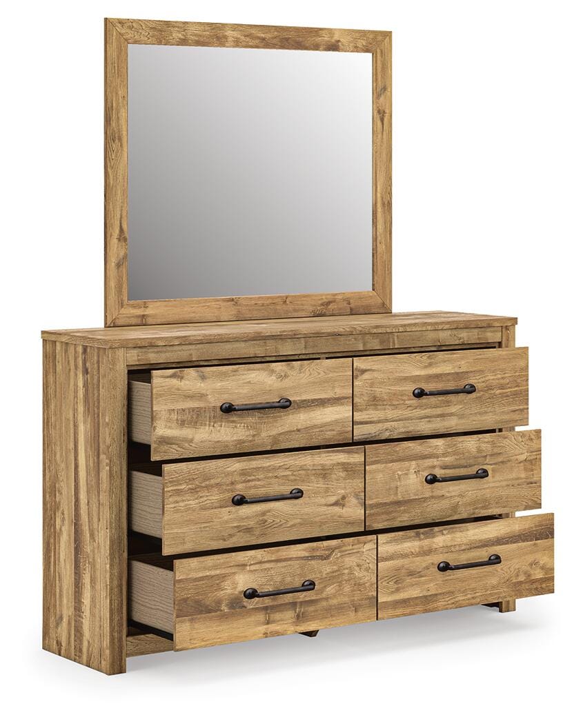 Maystonna Crossbuck Panel Bed, Dresser, Mirror and Nightstand