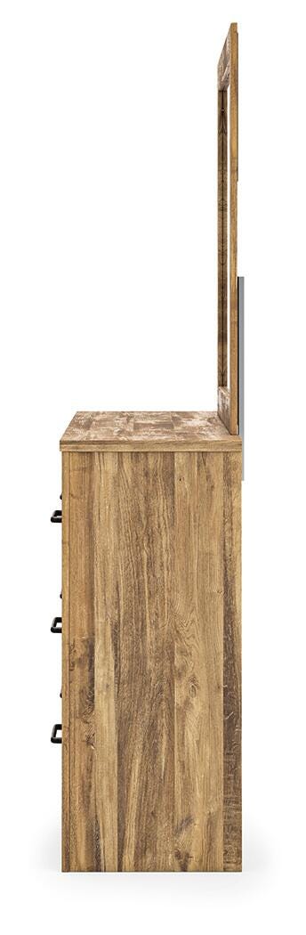 Maystonna Crossbuck Panel Bed, Dresser, Mirror and Nightstand