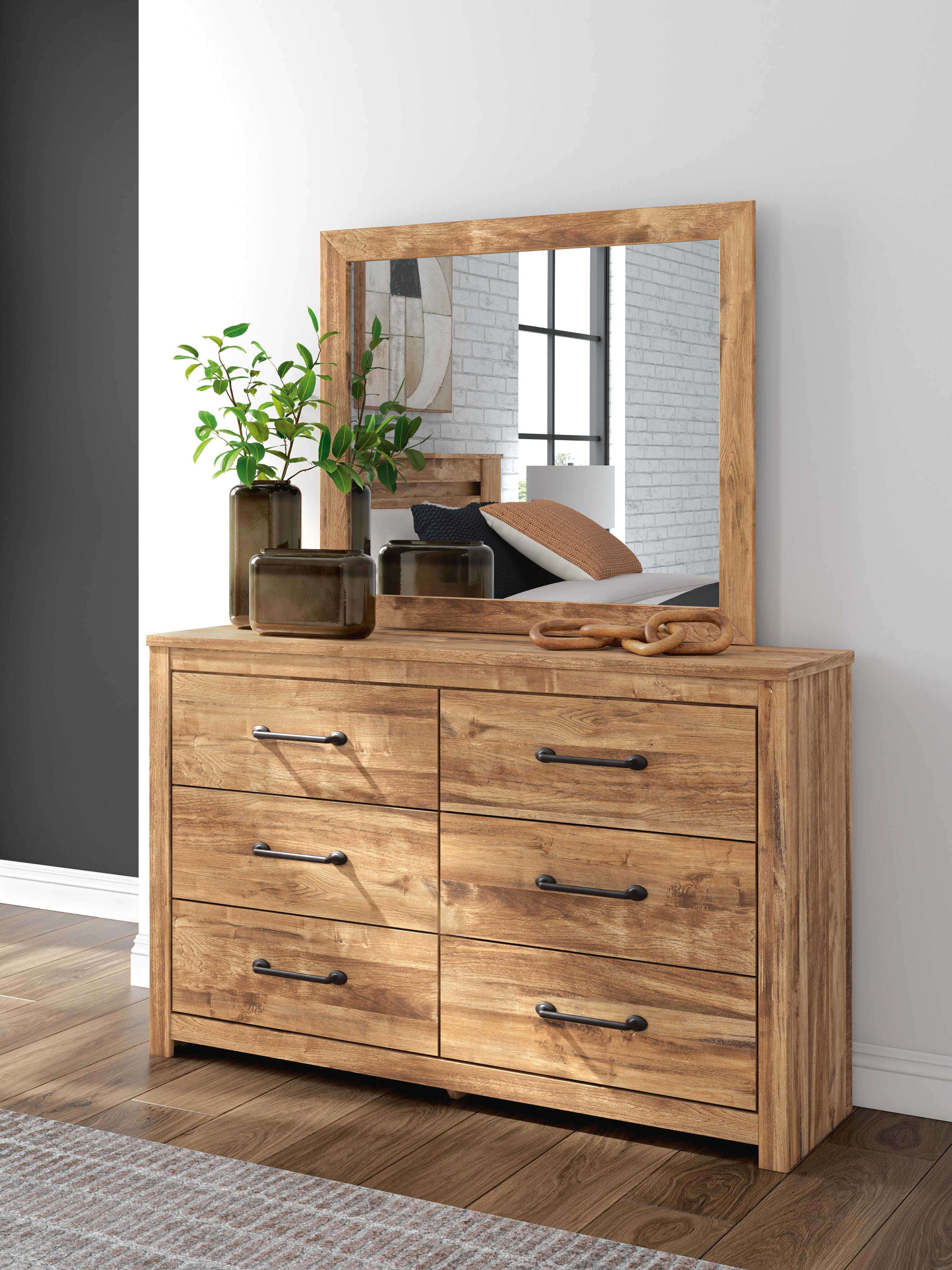 Maystonna Crossbuck Panel Bed, Dresser and Mirror