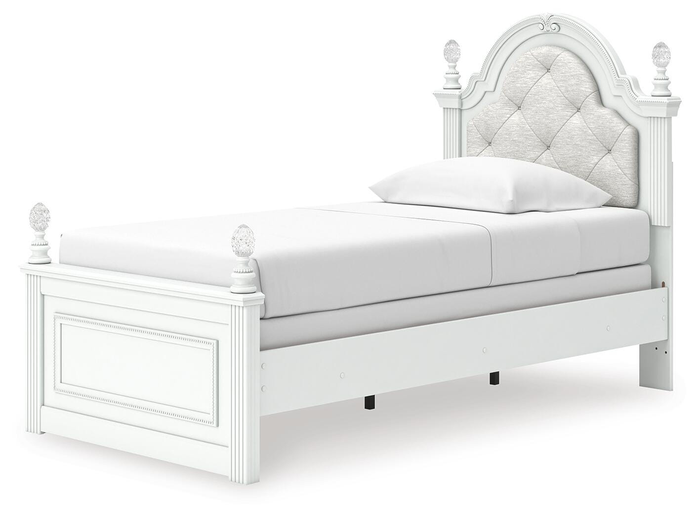 Kozlani Upholstered Panel Bed, Dresser, Mirror and Nightstand