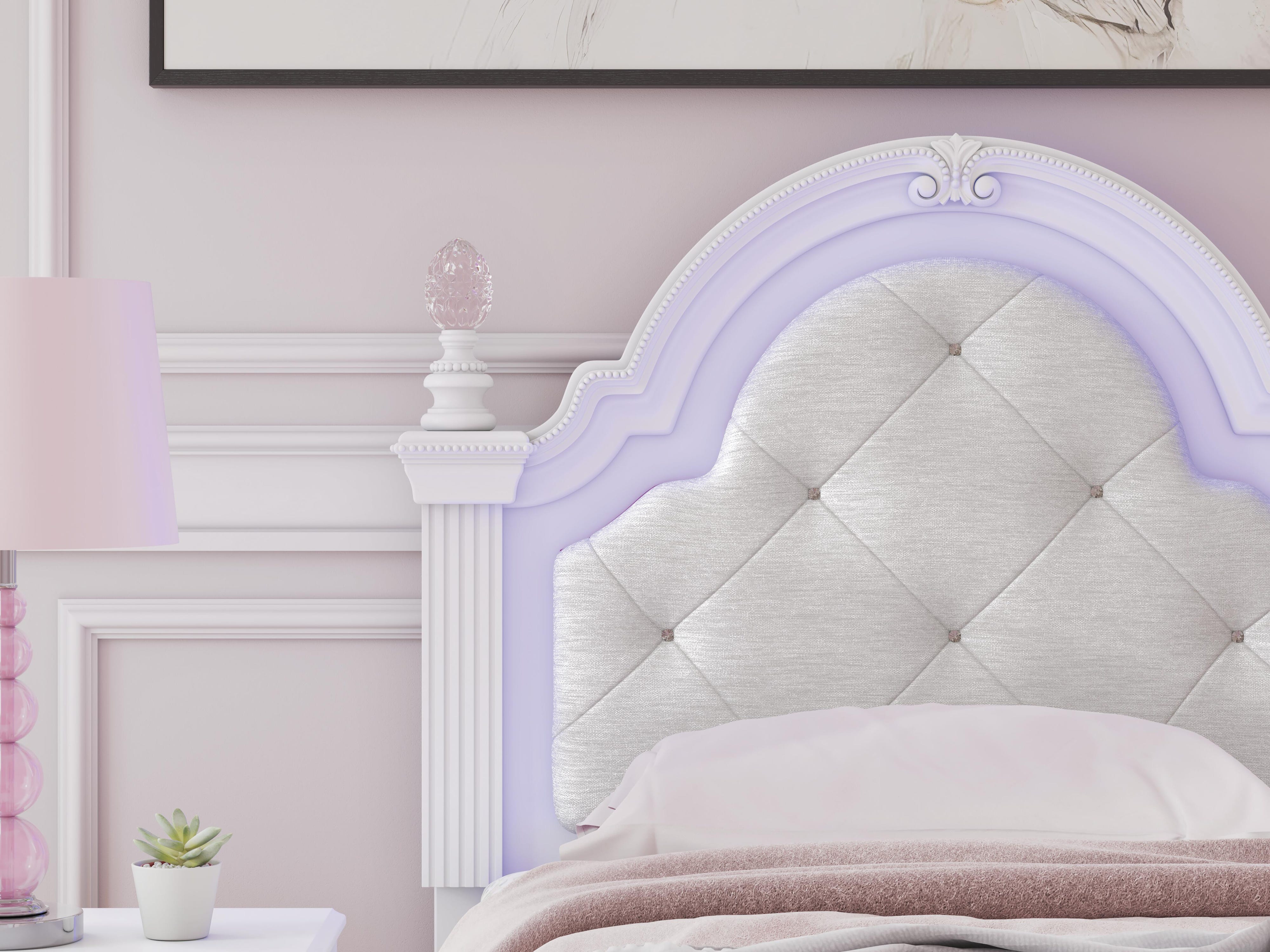 Kozlani Upholstered Panel Bed, Dresser and Chest