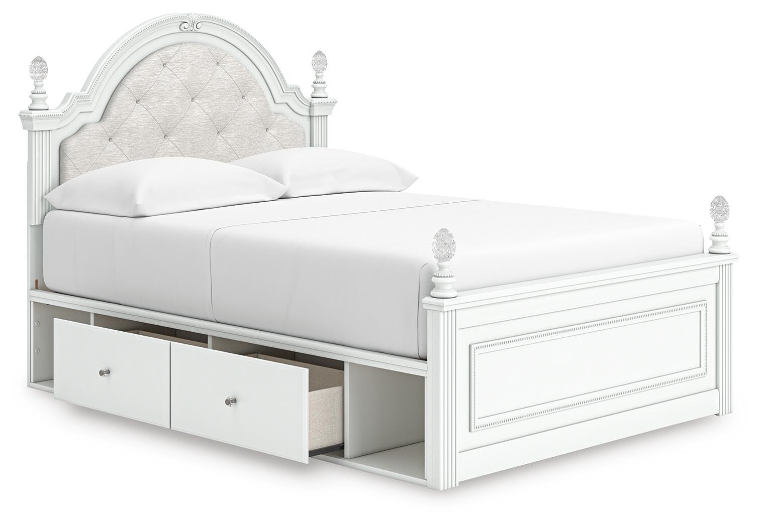 Kozlani Upholstered Panel Storage Bed, Dresser, Mirror and Nightstand