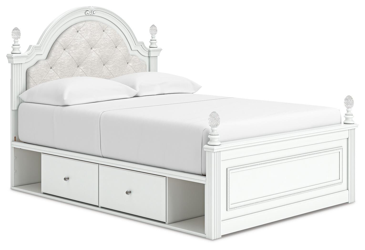 Kozlani Upholstered Panel Storage Bed, Dresser, Mirror and Nightstand