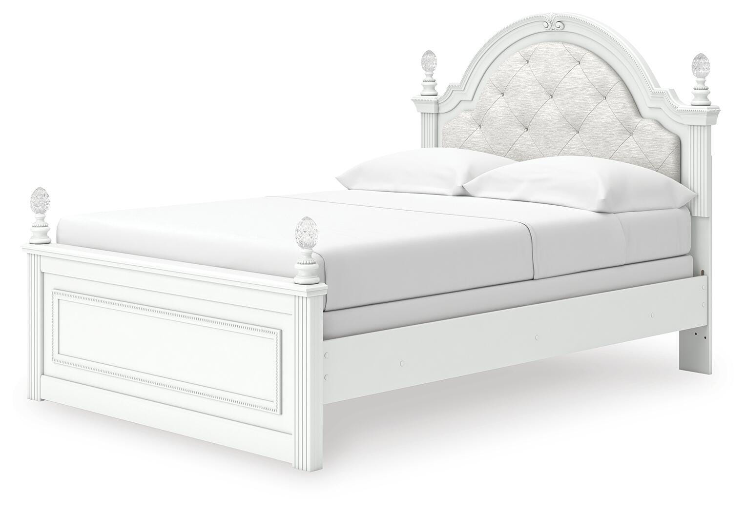 Kozlani Upholstered Panel Bed, Dresser and Mirror