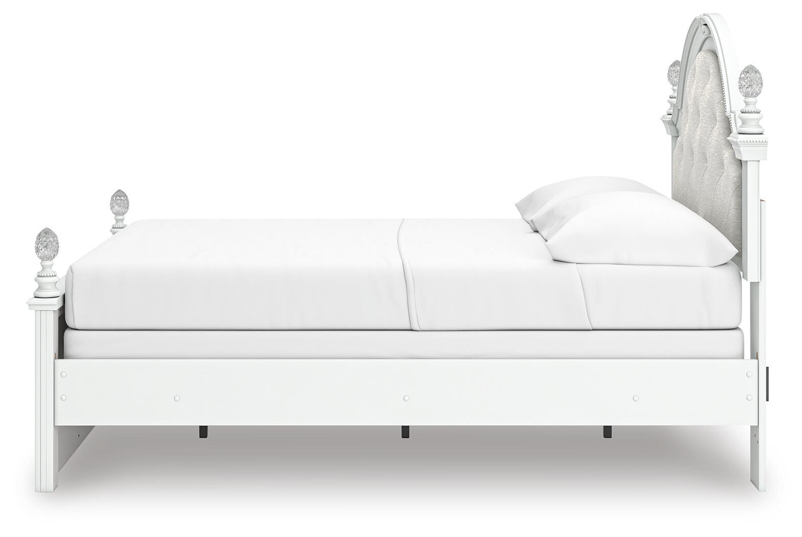 Kozlani Upholstered Panel Bed, Dresser, Mirror and Nightstand