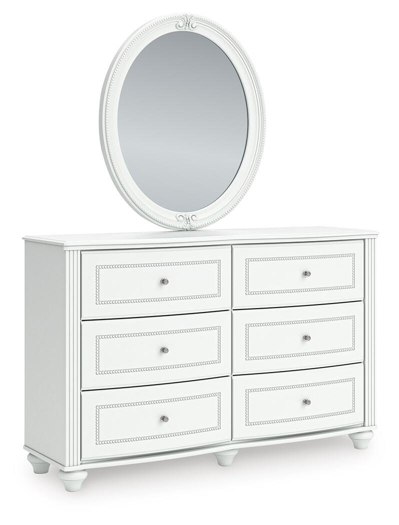 Kozlani Upholstered Panel Storage Bed, Dresser, Mirror and Nightstand