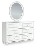 Kozlani Upholstered Panel Bed, Dresser, Mirror and Nightstand