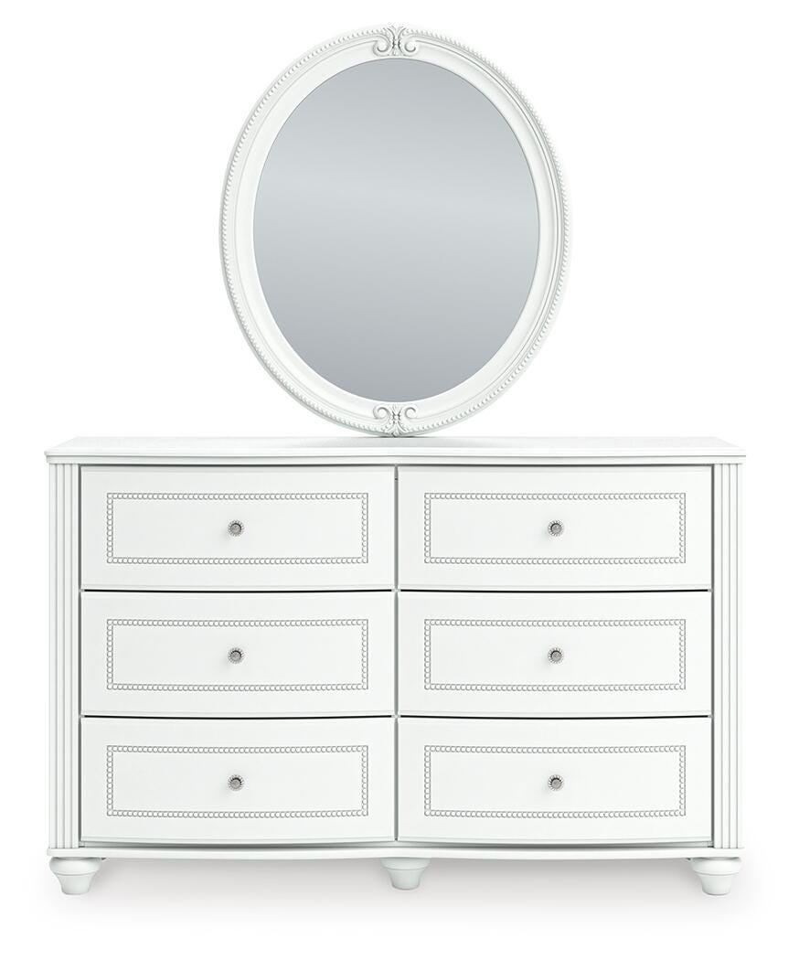 Kozlani Upholstered Panel Storage Bed, Dresser and Mirror
