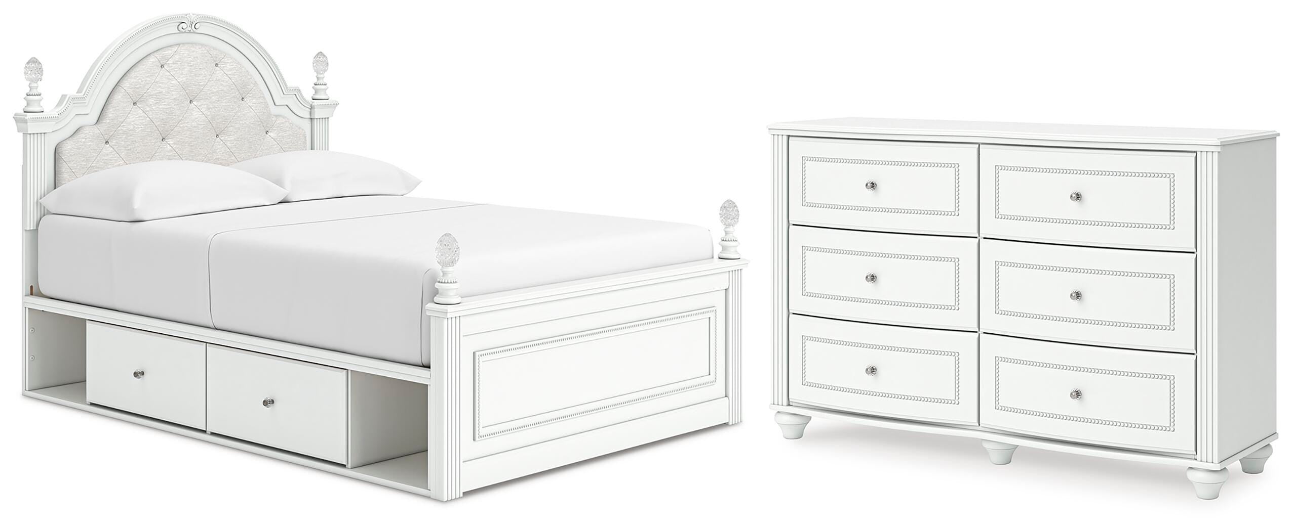 Kozlani Upholstered Panel Storage Bed and Dresser