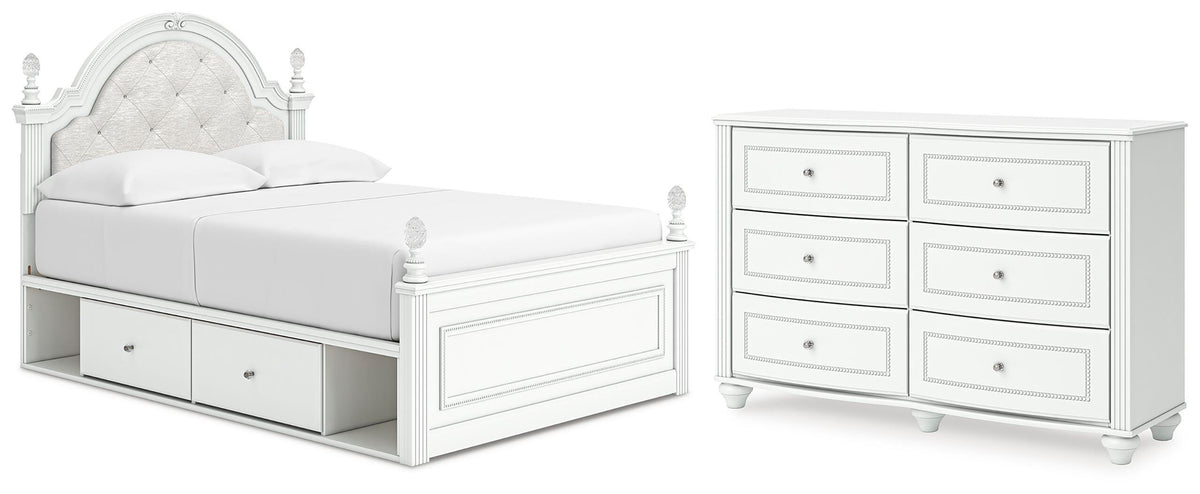 Kozlani Upholstered Panel Storage Bed and Dresser