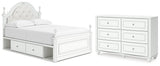 Kozlani Upholstered Panel Storage Bed and Dresser