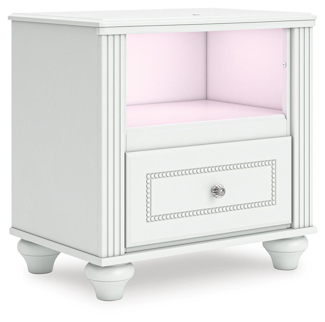 Kozlani Upholstered Panel Bed, Dresser and Nightstand