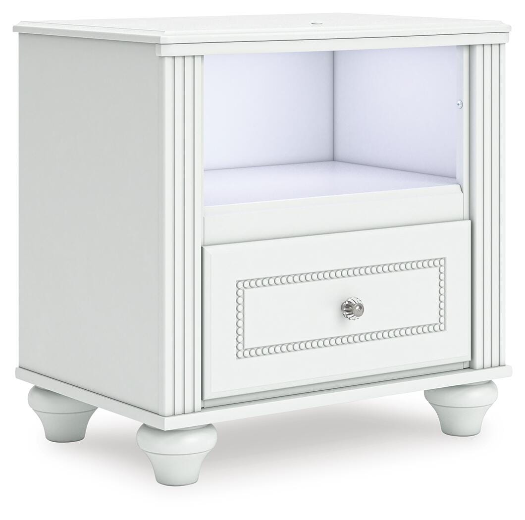 Kozlani Upholstered Panel Bed, Dresser and Nightstand